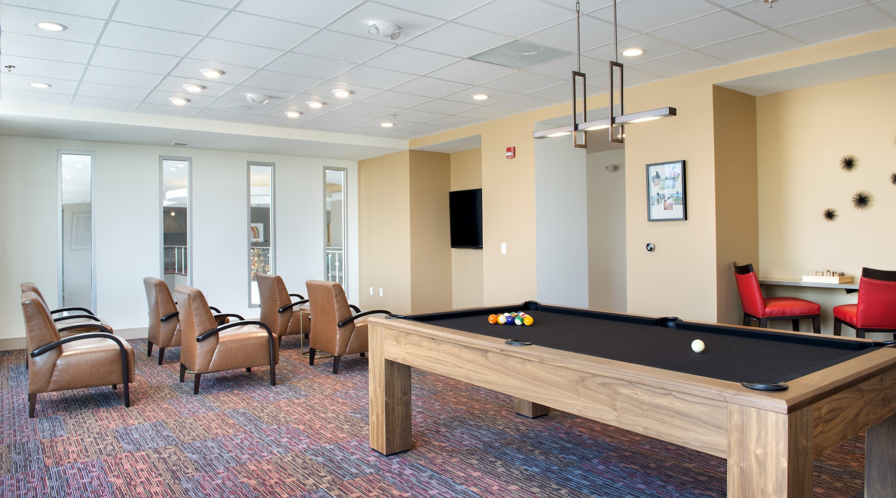 Take advantage of all The Heights at Linden Square has to offer room with pool table