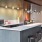 an entertainment kitchen with a coffee maker
